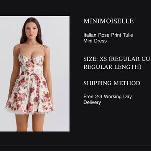House of CB MINIMOISELLE Italian Rose Print Tulle Mini Dress